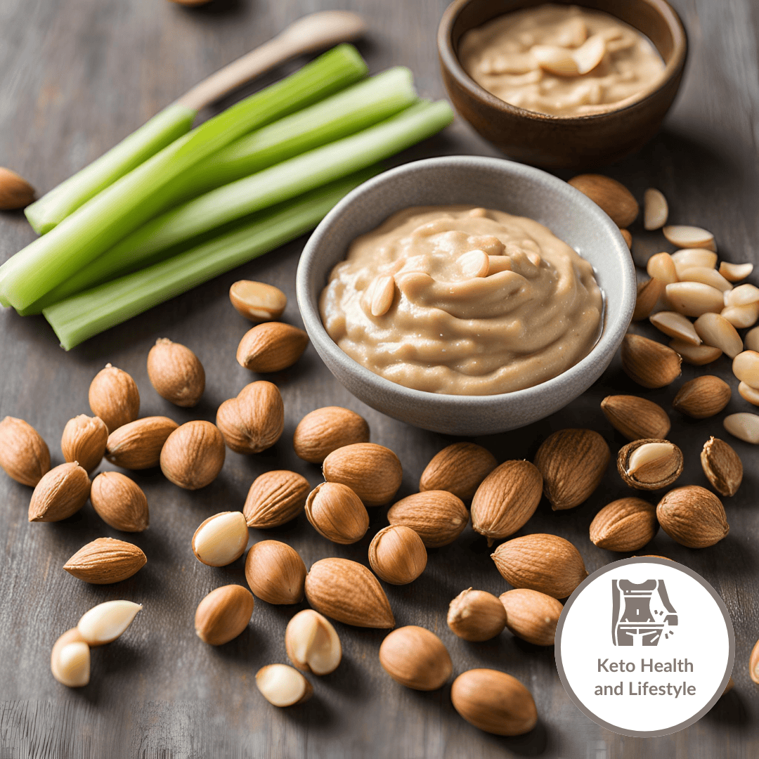 keto celery snacks macadamia nuts and almond butter keto health and lifestyle