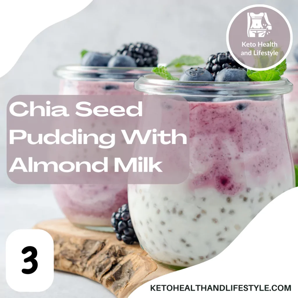 Keto Health and Lifestyle: Delicious chia seed pudding topped with fresh berries.