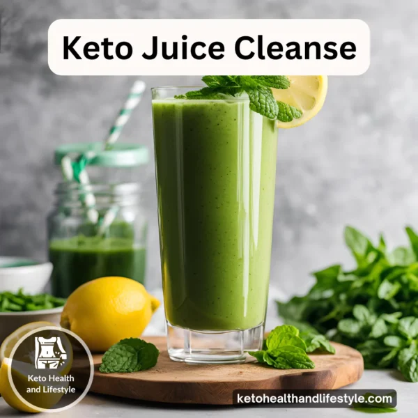 Healthy keto cleanse drink styled with fresh lemon and mint. Keto Health and lifestyle