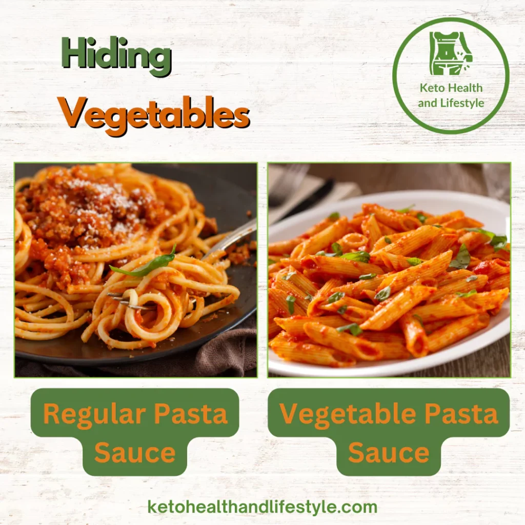 Hiding vegetables in sauces for healthier pasta options. Keto Health and lifestyle