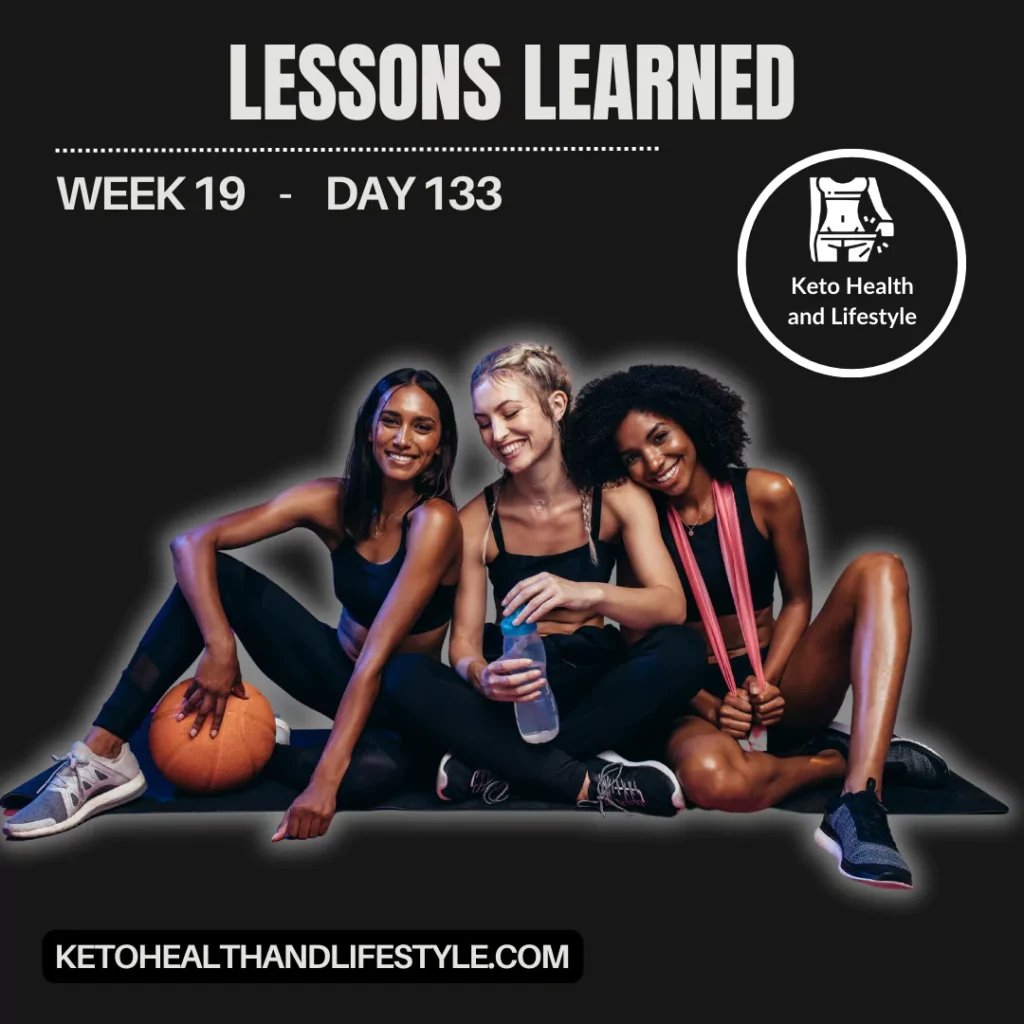 Happy group of women in activewear sharing a light moment about Keto Diet lessons learned. Keto Health and Lifestyle.