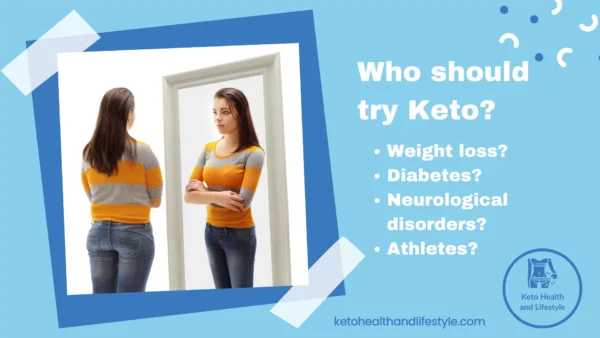 who should try keto? a woman standing in front of a mirror looking at a slimmer self